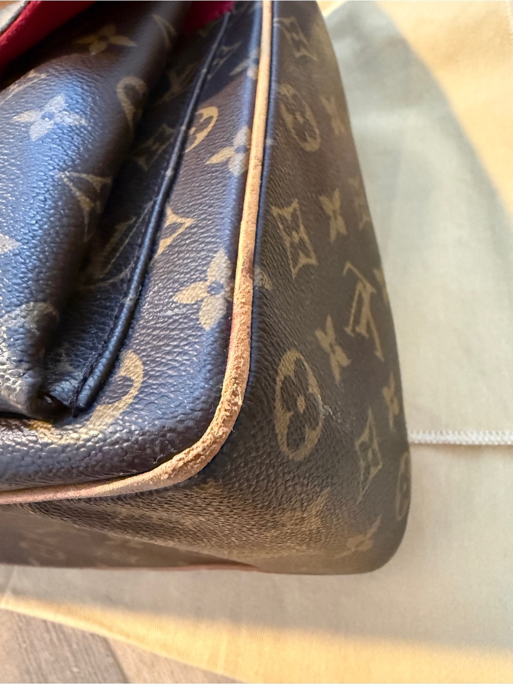 Louis Vuitton Monogram Tote with Natural Leather Trim, Authentic - Picture 9 of 13